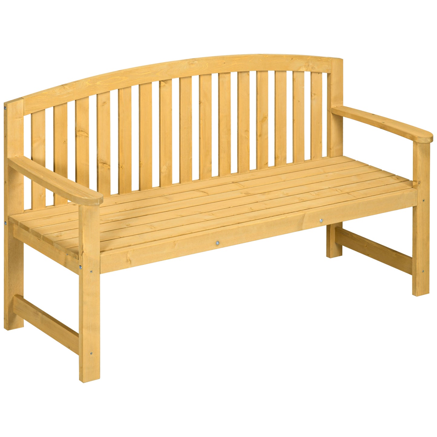 4.7Ft Garden Bench, 2 Seater Outdoor Patio Seat with Slatted Design for Park, Yard, Indoor, Orange Patio Chairs Orange  at Gallery Canada