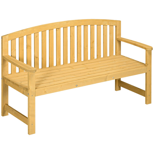 4.7Ft Garden Bench, 2 Seater Outdoor Patio Seat with Slatted Design for Park, Yard, Indoor, Orange Patio Chairs Orange  at Gallery Canada