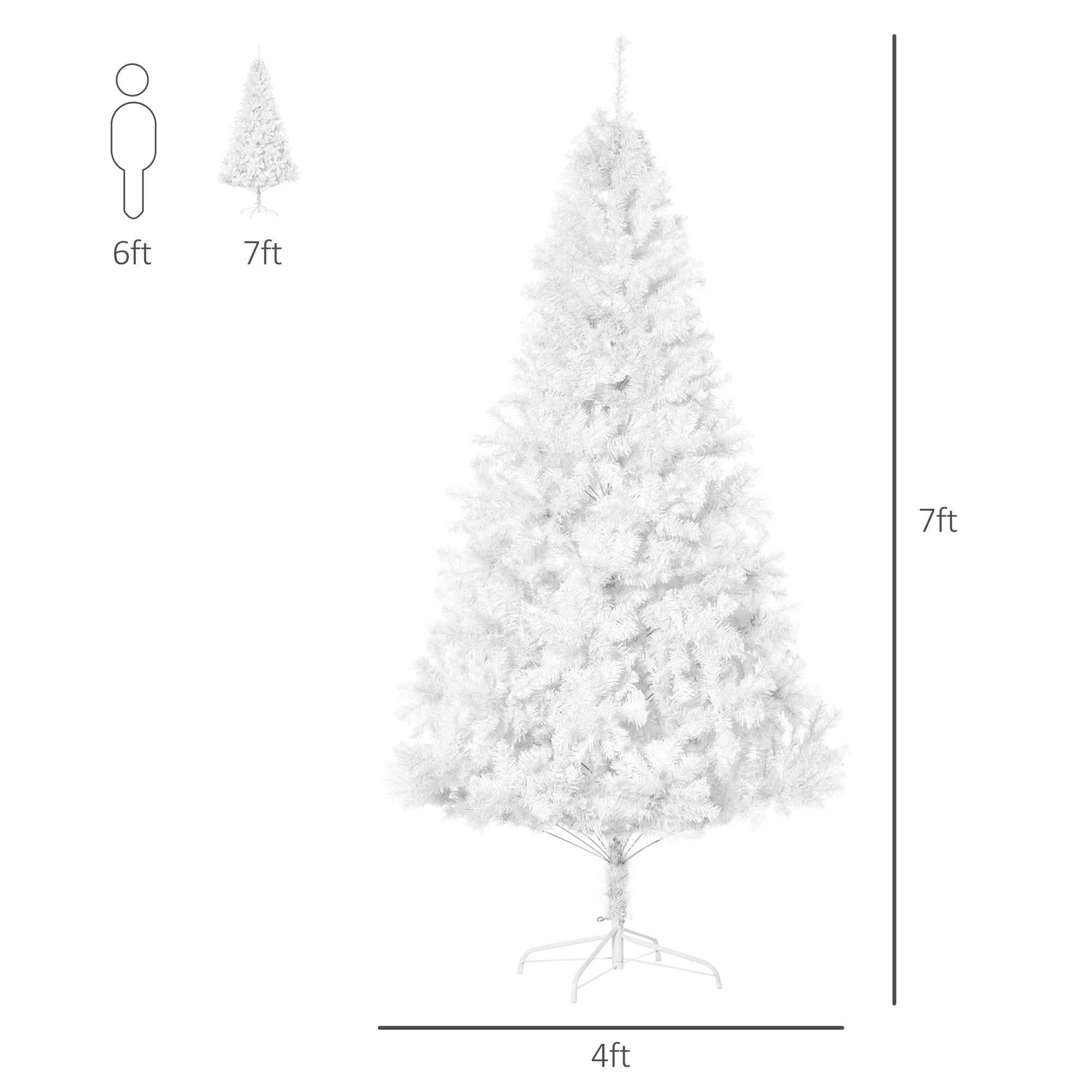 6.9 ft Christmas Tree Winter Holiday Seasonal Decoration w/ Stand White White Christmas Trees   at Gallery Canada