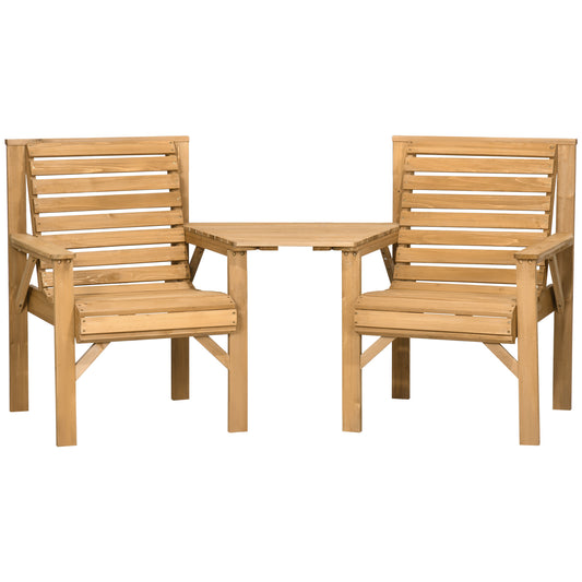 3Pcs Outdoor Bench Set for Backyard, Balcony, Light Brown - Gallery Canada