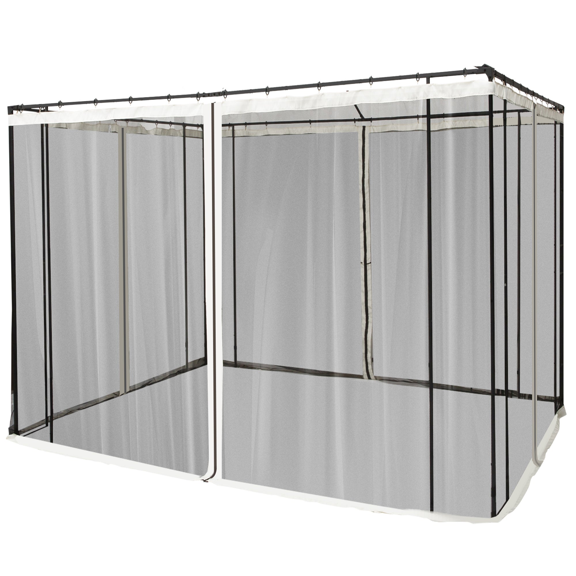 Replacement Mosquito Netting for Gazebo 10' x 10' Black Screen Walls for Canopy with Zippers for Parties and Outdoor Activities, Cream White Gazebo Sidewalls Multi Colour  at Gallery Canada