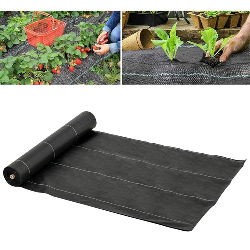 Durable 3ft x 300ft Heavy-Duty Weed Barrier Fabric, Easy Setup, Black