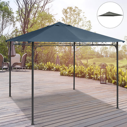 9.8' x 9.7' Square Gazebo Canopy Replacement UV Protected Top Cover Sun Shade Grey Gazebo Canopy Replacement   at Gallery Canada