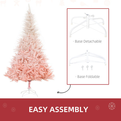 6ft Artificial Christmas Tree Home Decoration Automatic Open White and Pink Artificial Christmas Trees   at Gallery Canada