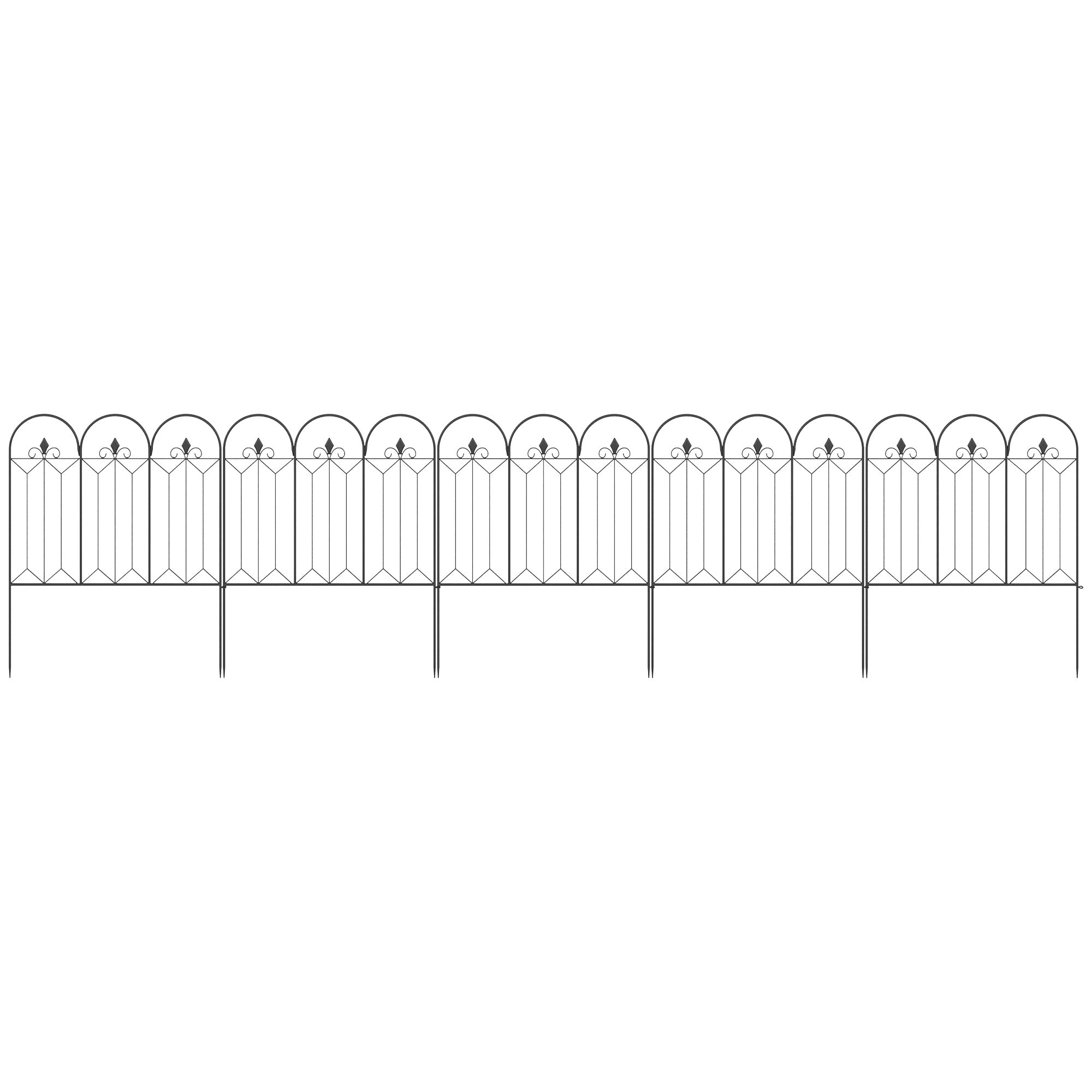 5PCs Outdoor Garden Fence Panels, Metal Wire Landscape Flower Bed Border Edging Animal Barrier, 31