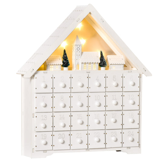 Wooden Christmas Advent Calendar, 2023 Light Up advent calendar White Christmas Advent Calendars White  at Gallery Canada