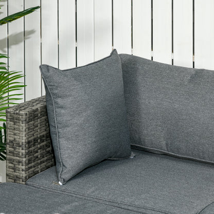 6-Piece Outdoor Rattan Wicker Patio Sofa Set with Cushions and Glass Table, Grey Patio Furniture Sets   at Gallery Canada