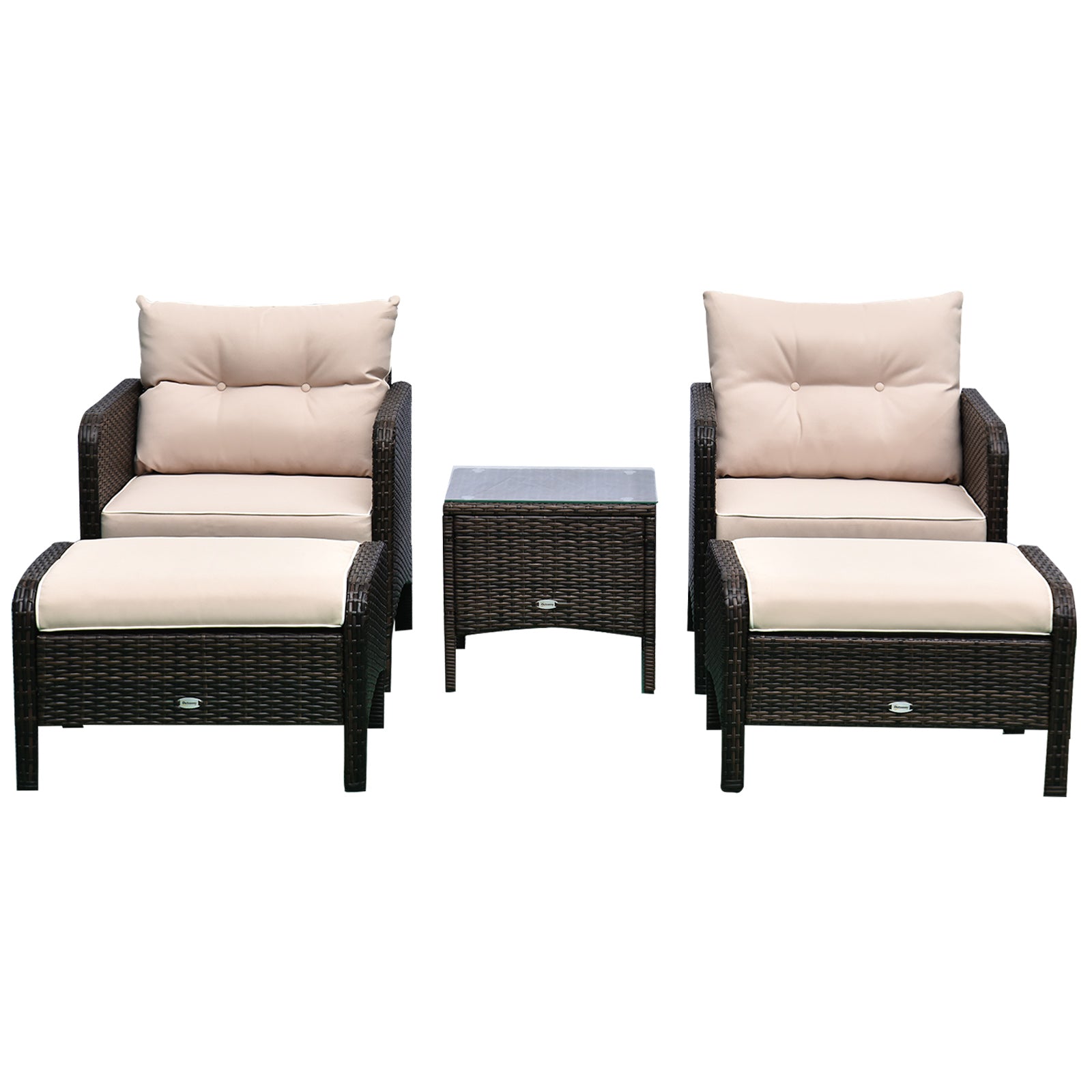 5pcs Outdoor Patio Furniture Set Wicker Conversation Set Footrest Coffee Table Patio Furniture Sets   at Gallery Canada