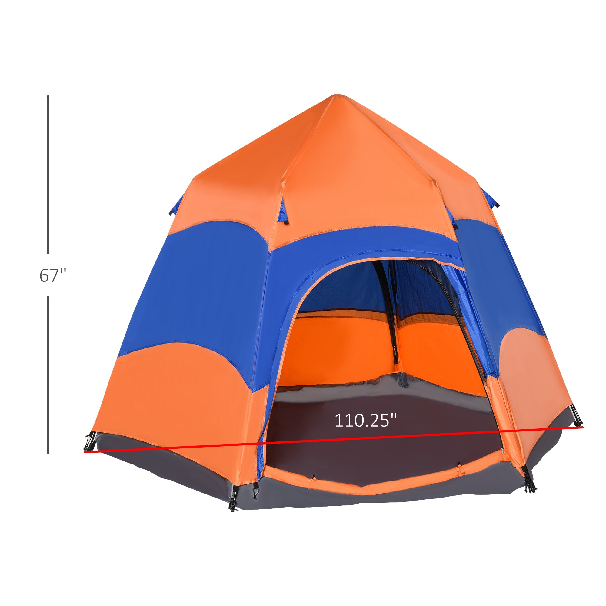 Hexagon Double Layer Easy Pop Up Camping Tent 4-6 Person Portable Folding Dome Shelter Hiking Travel Tent All Season Camping Tents   at Gallery Canada