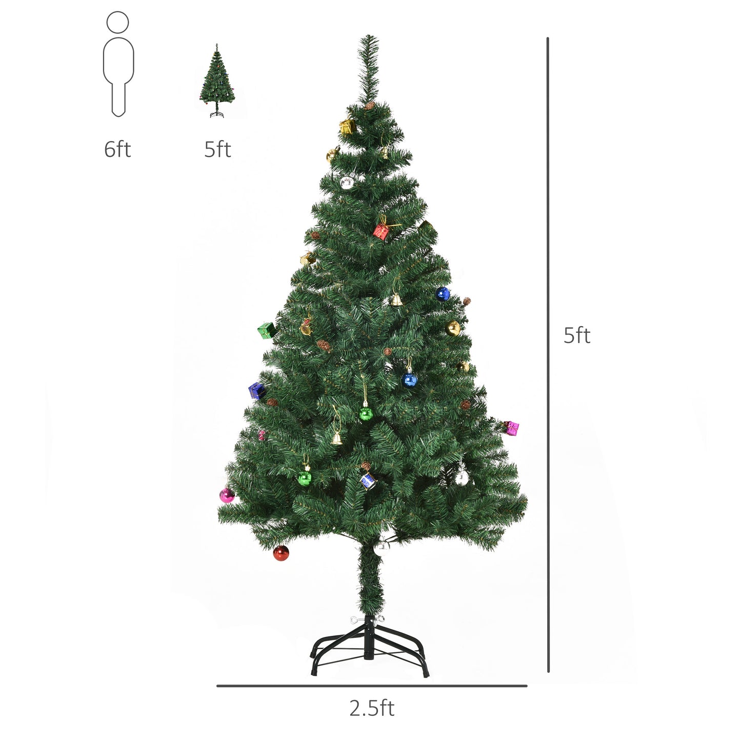 4.9ft Green Christmas Tree Artificial Xmas Holidays Party with Decoration Ornament Artificial Christmas Trees   at Gallery Canada