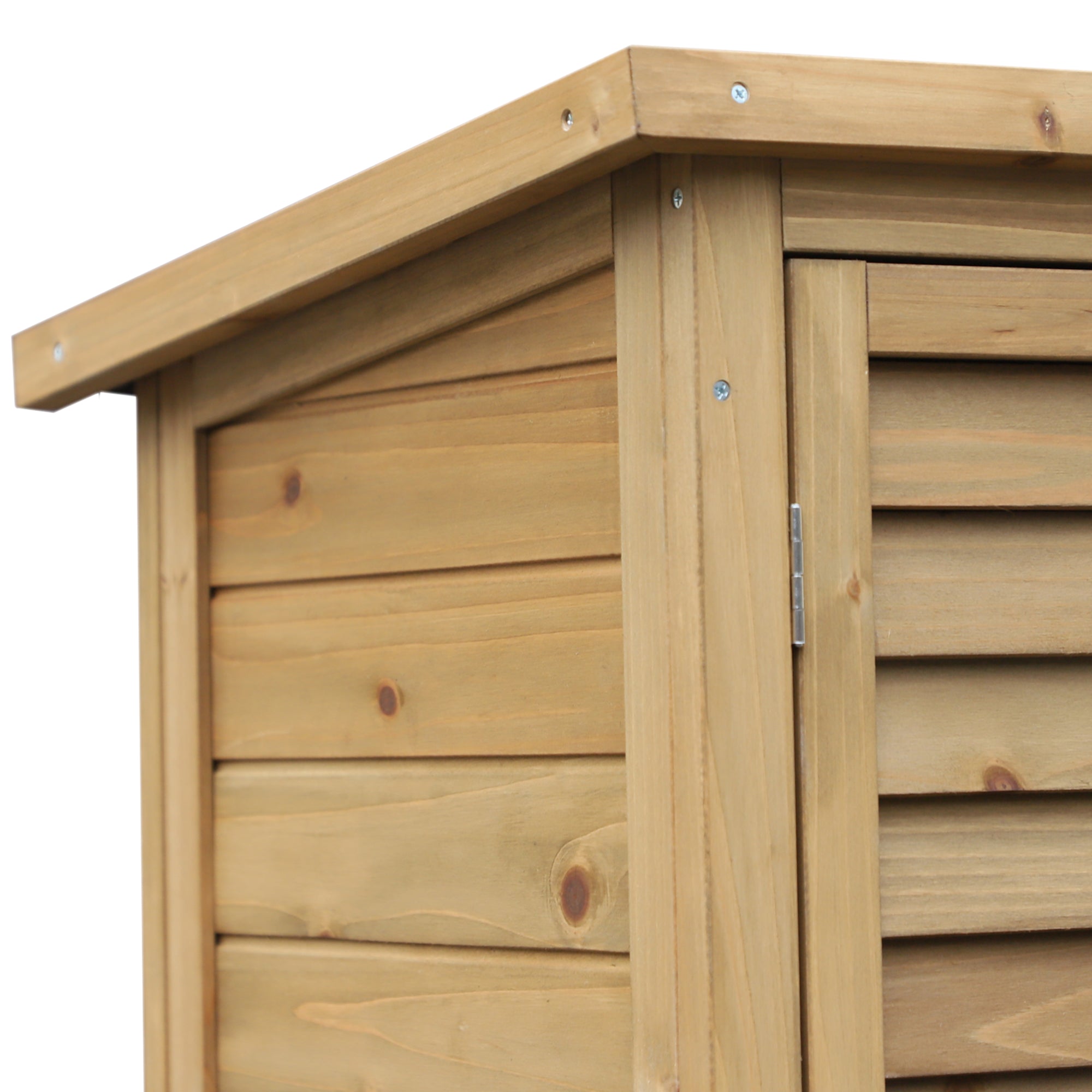 Wooden Garden Storage Shed Kit Wood Garage Tool Organisation Cabinet with 2 Door , 34