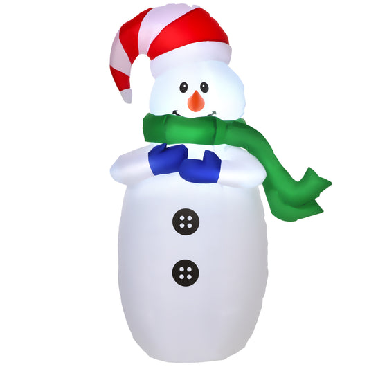 4ft Inflatable Christmas Decoration Snowman Wearing Hat and Gloves, Blow-Up Outdoor LED Yard Display for Lawn, Garden, Party - Gallery Canada
