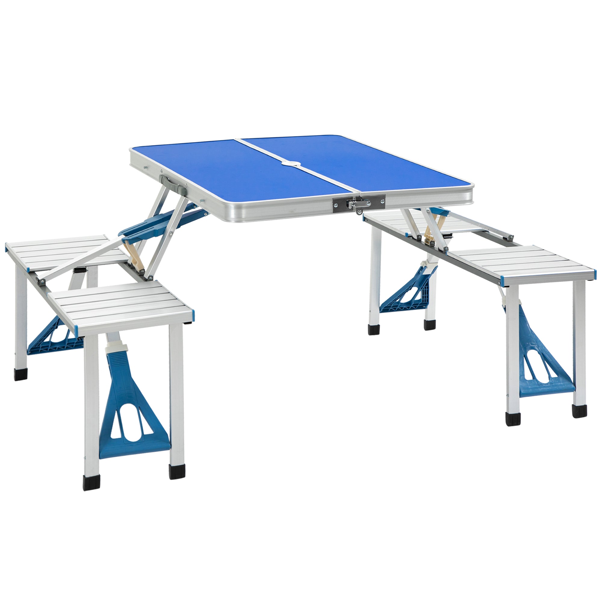 Portable Picnic Table Set Junior Folding Camping Table Set Portable Camping Garden BBQ Party Blue Picnic Tables & Camping Chairs Blue  at Gallery Canada