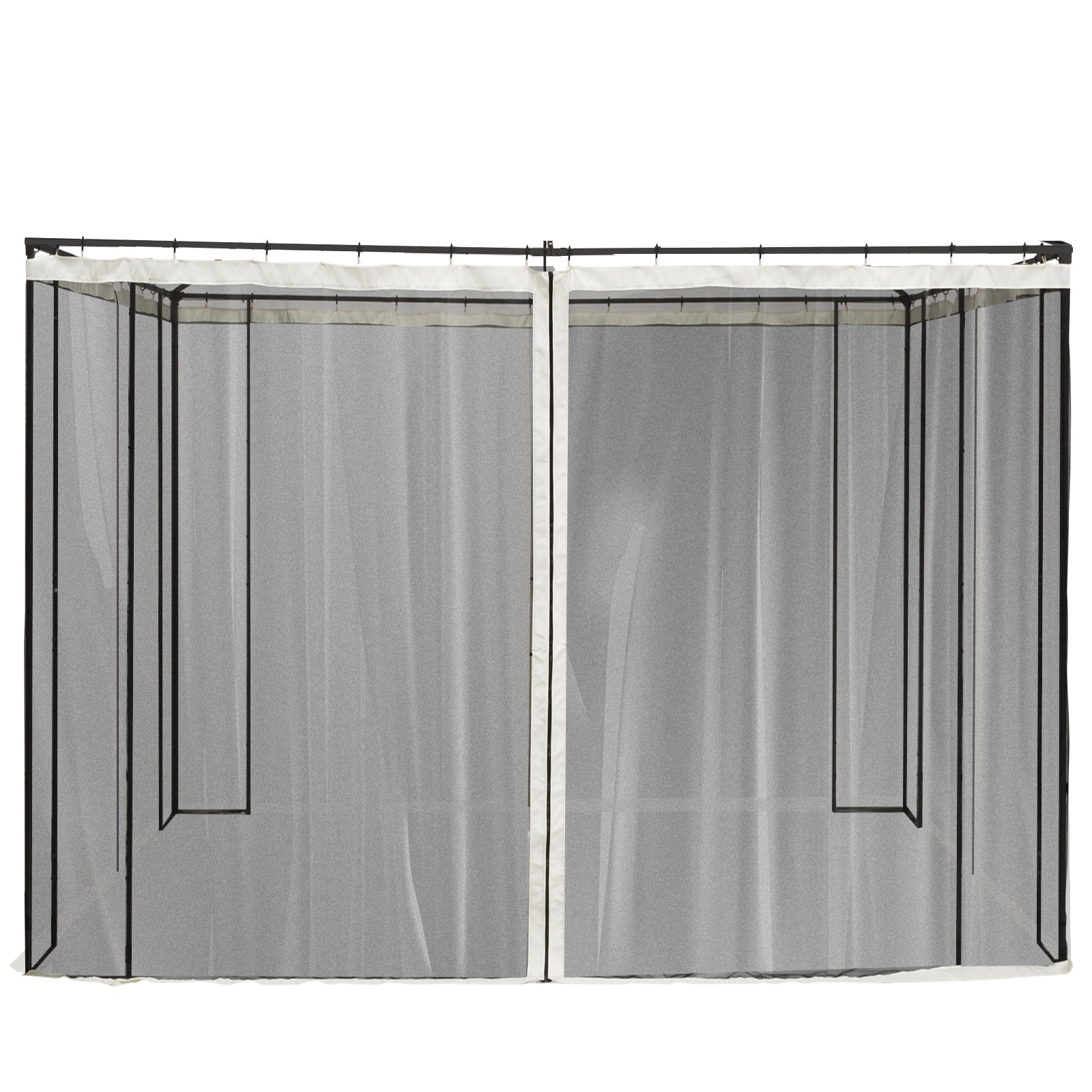 Replacement Mosquito Netting for Gazebo 10' x 10' Black Screen Walls for Canopy with Zippers for Parties and Outdoor Activities, Cream White Gazebo Sidewalls   at Gallery Canada