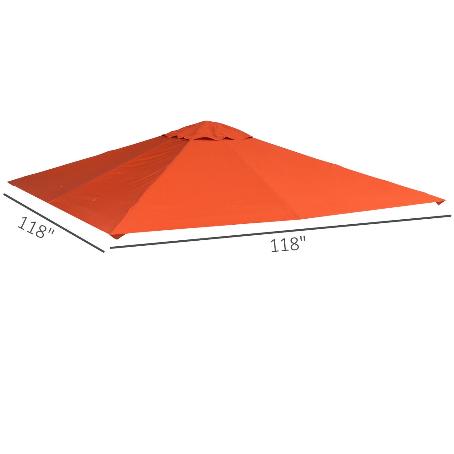 9.8' x 9.7' Square Gazebo Canopy Replacement UV Protected Top Cover Sun Shade Orange Gazebo Canopy Replacement   at Gallery Canada