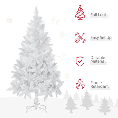 5ft Artificial Christmas Tree with Pine Realistic Branches, Auto Open, for Indoor Decoration, White Artificial Christmas Trees   at Gallery Canada