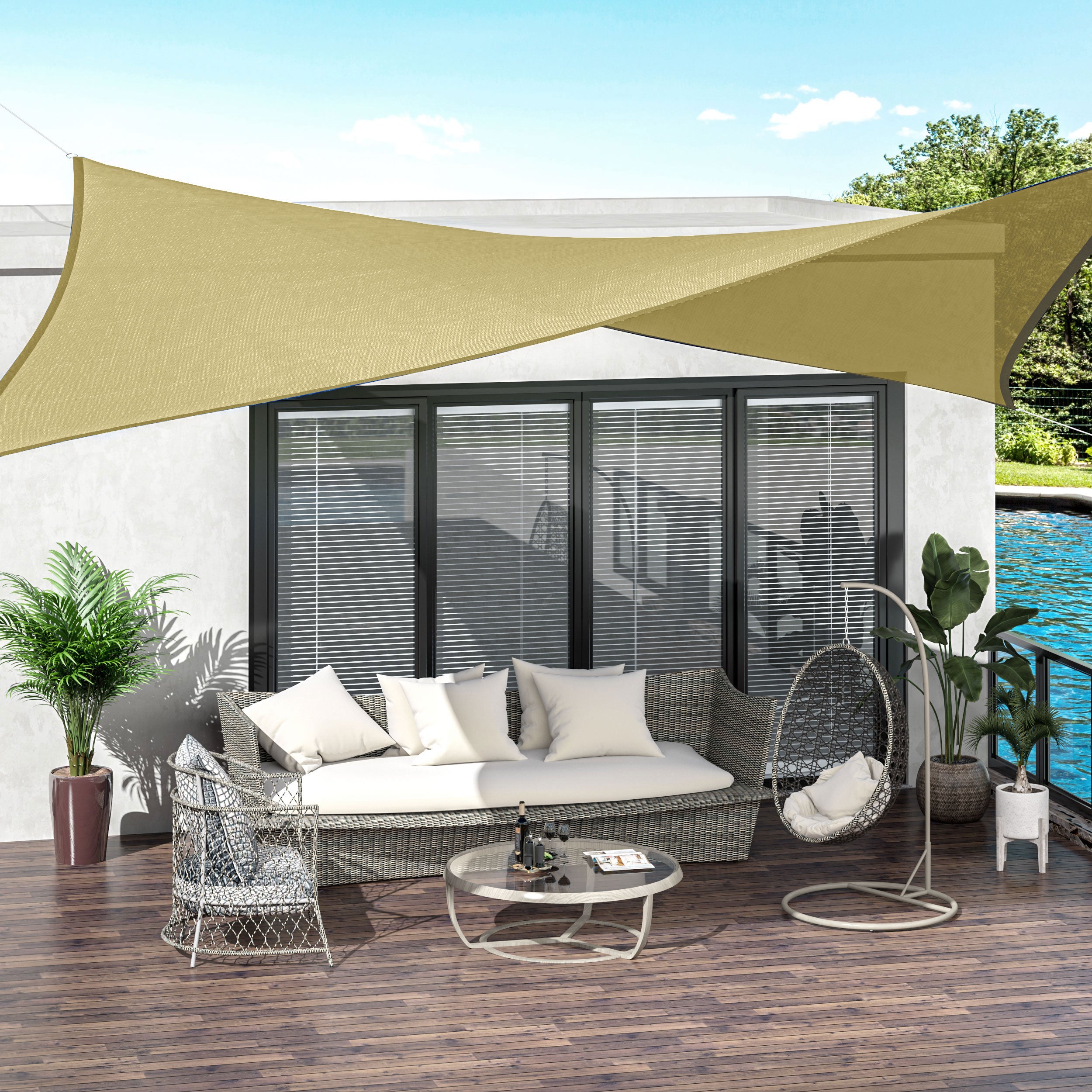 Square 12’ Canopy Sun Sail Shade Garden Cover UV Protector Outdoor Patio Lawn Shelter with Carrying Bag Sand Shade Sails   at Gallery Canada