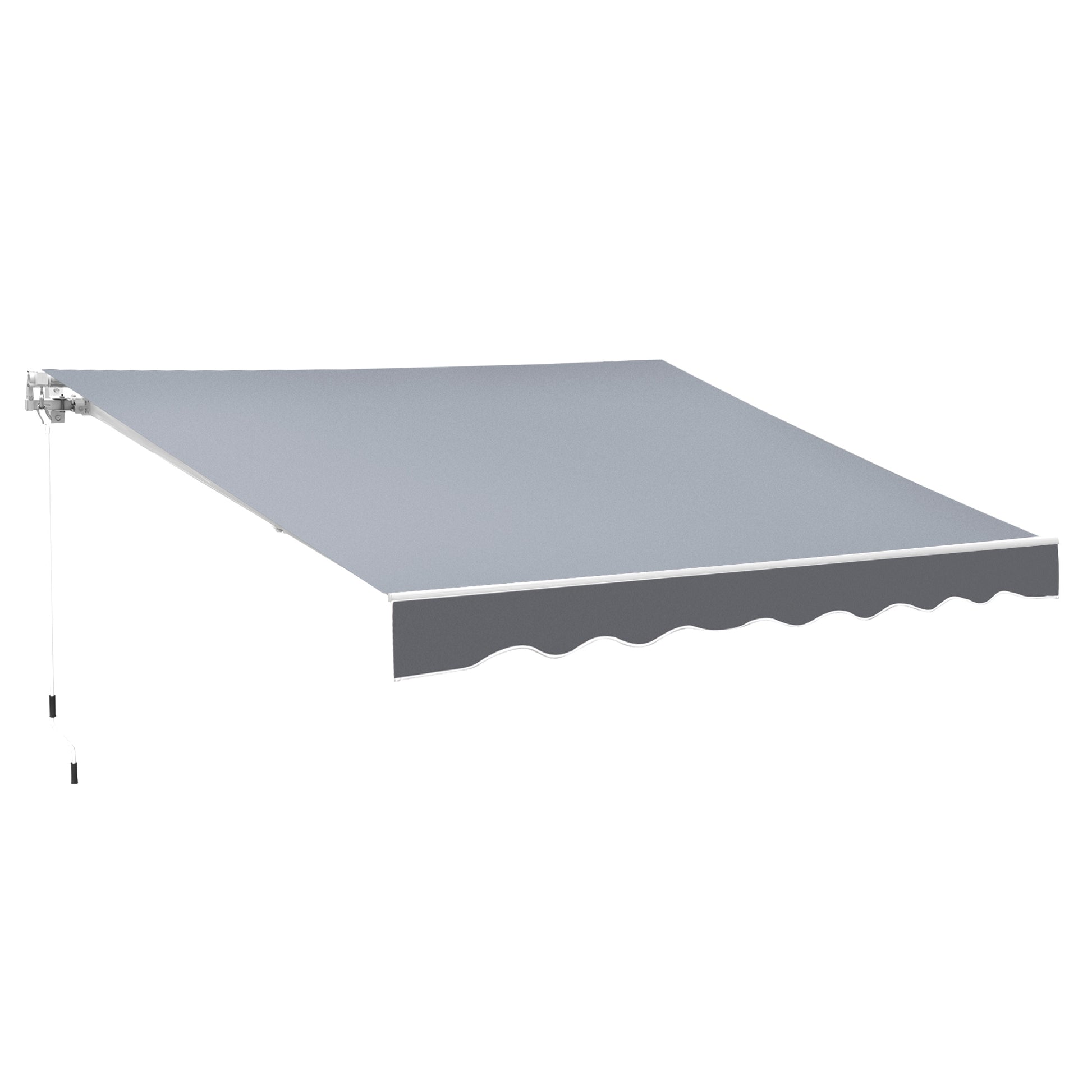 8' x 7' Retractable Awning, Patio Awnings, Sunshade Shelter with 280g/m² UV &; Water-Resistant Fabric and Aluminum Frame for Deck, Balcony, Yard, Grey Deck Awnings Grey Fabric  at Gallery Canada