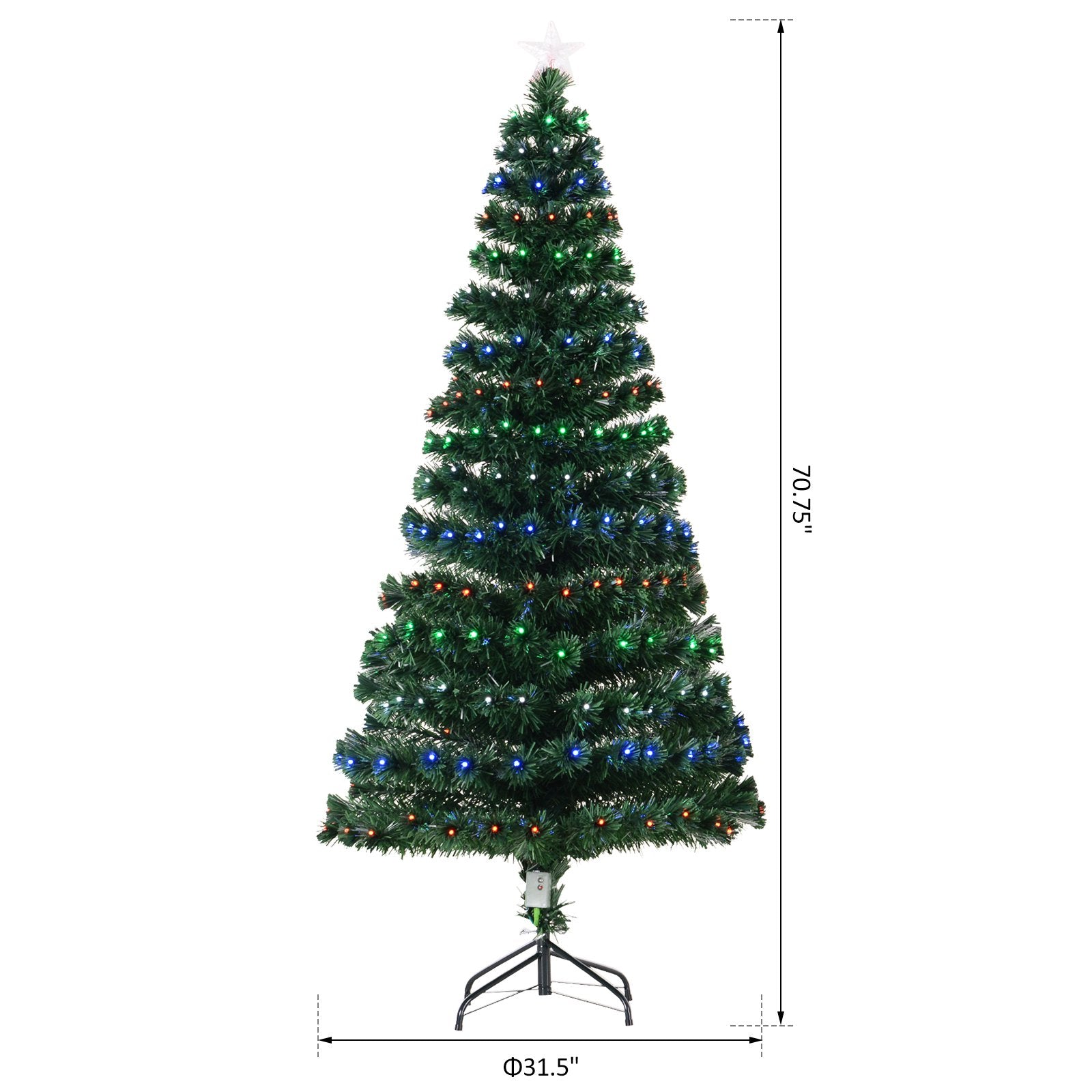 6FT Pre-lit LED Optical Fiber Christmas Tree Artificial Holiday Décor with Stand Green Artificial Christmas Trees   at Gallery Canada