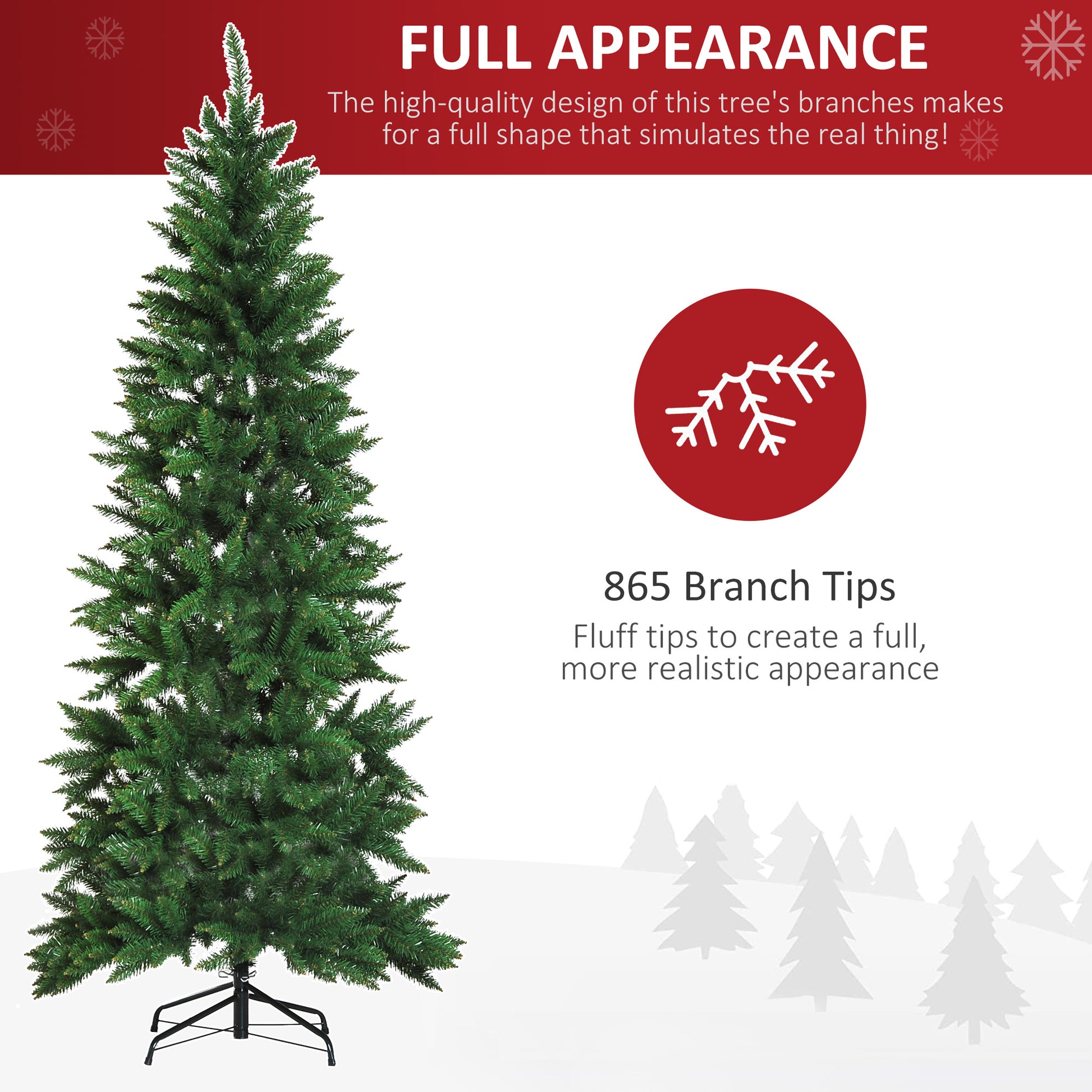 6.9ft Artificial Christmas Tree w/ Metal Stand Spruce Branch Tips Green Artificial Christmas Trees   at Gallery Canada