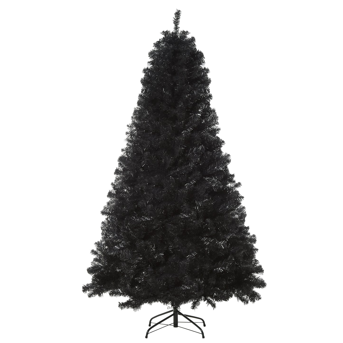 6ft Artificial Christmas Tree Unlit Douglas Fir with Realistic Branch Tips, Black Halloween Style - Gallery Canada