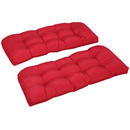 Set of 2 Patio Bench Replacement Cushions, 2 Seater Outdoor Loveseat Cushion Seat Pad, 43" x 19" x 3", Wine Red Patio Chair Cushions Wine Red  at Gallery Canada