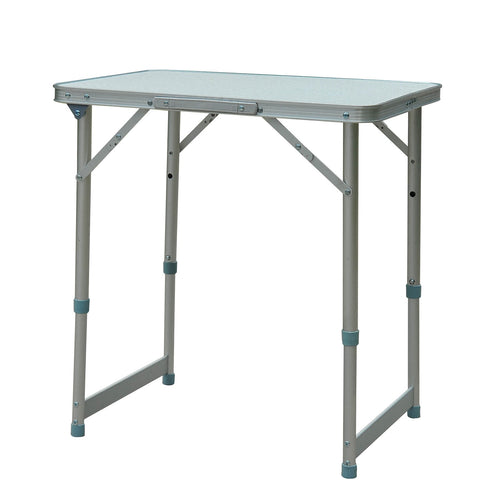 Folding Adjustable Patio Picnic Table Portable Camping Dining Lunch Table Aluminum Frame Silver