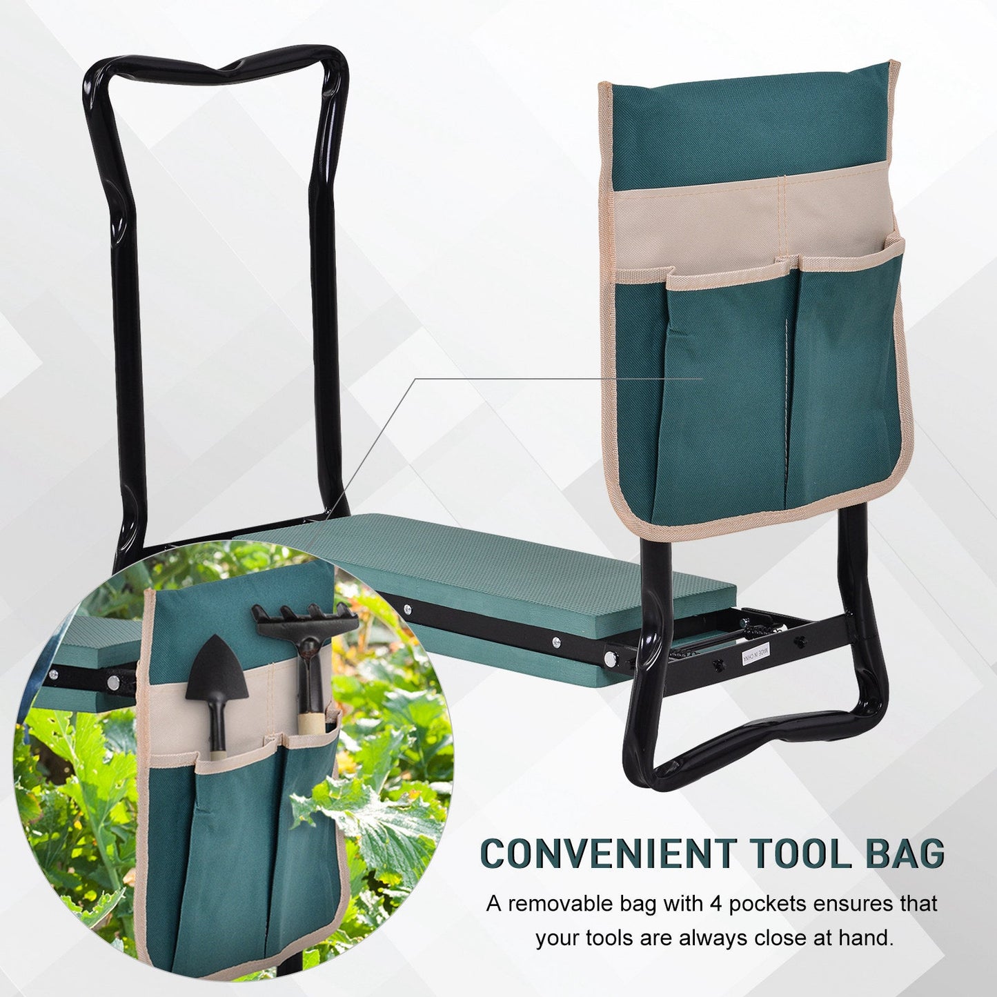 Folding Gardening Kneeling Bench with Large Tool Pouch Garden Accessories   at Gallery Canada