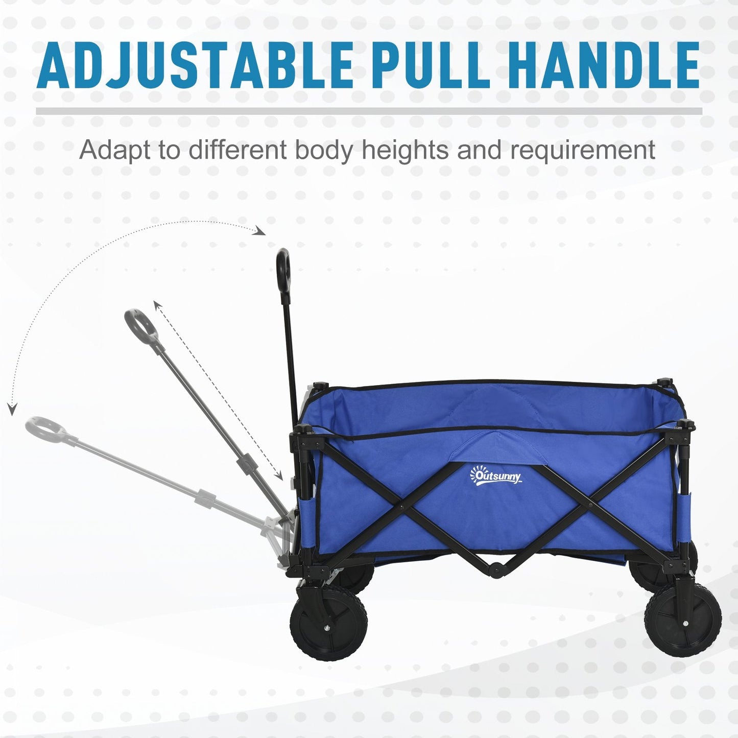 Folding Wagon Cart Collapsible Camping Trolley Garden Heavy Duty Shopping Cart with Brake Blue Folding Garden Carts   at Gallery Canada