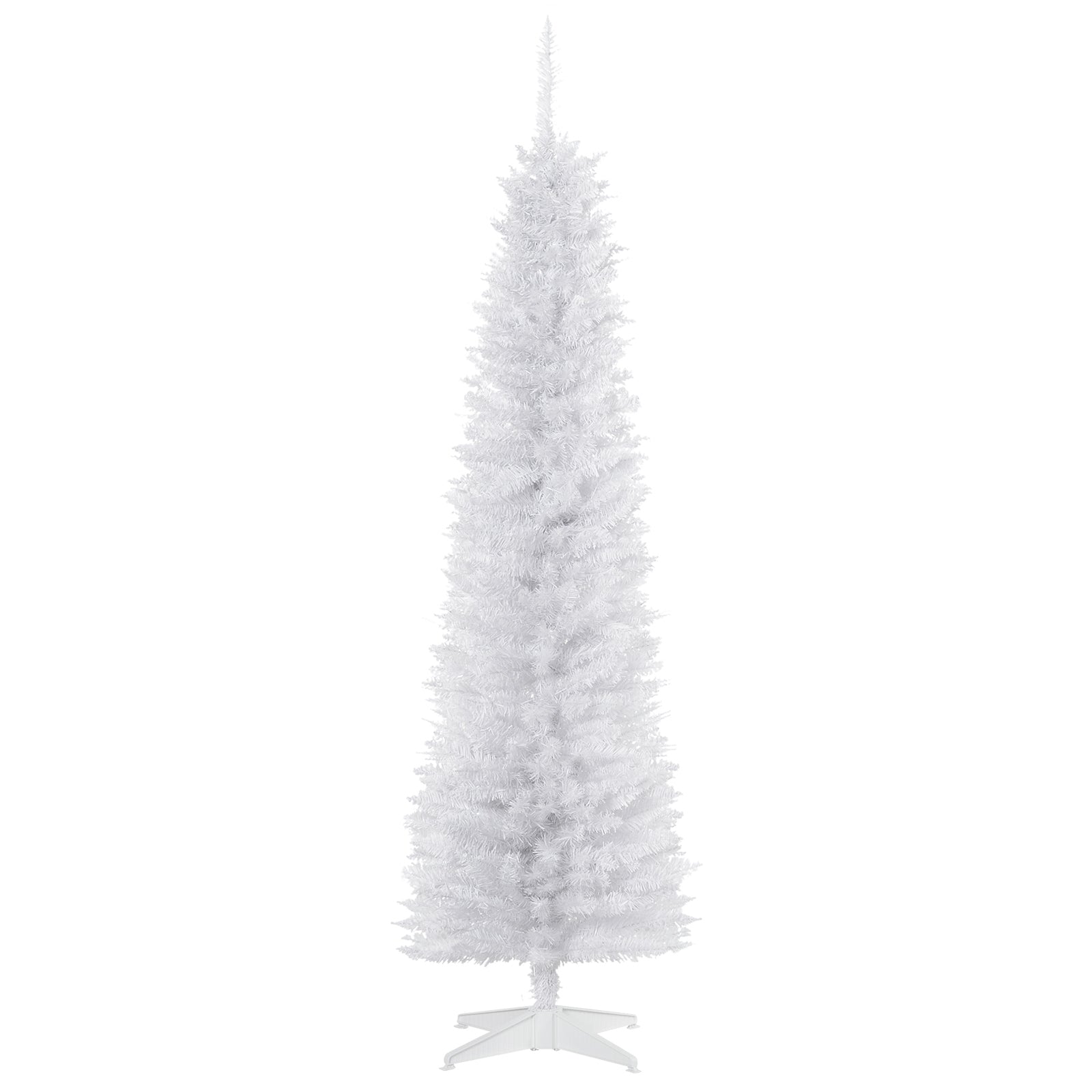 6 FT Christmas Tree Classic Tree Holiday Indoor Decoration, with Stable Plastic Base, White White Christmas Trees   at Gallery Canada