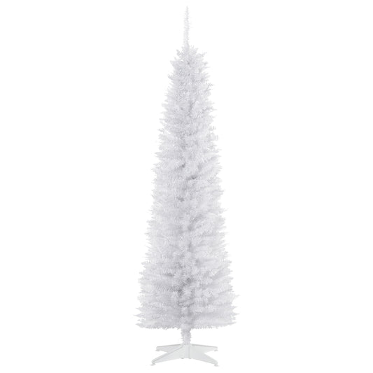 6 FT Christmas Tree Classic Tree Holiday Indoor Decoration, with Stable Plastic Base, White White Christmas Trees White  at Gallery Canada