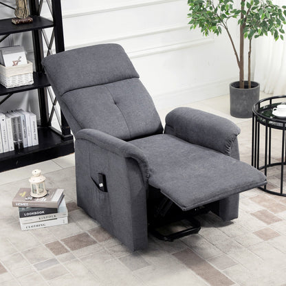 Power Lift Chair Electric Recliner Sofa for Elderly with Remote Control &; Side Pocket for Living Room, Grey Electric Power Lift Chairs   at Gallery Canada