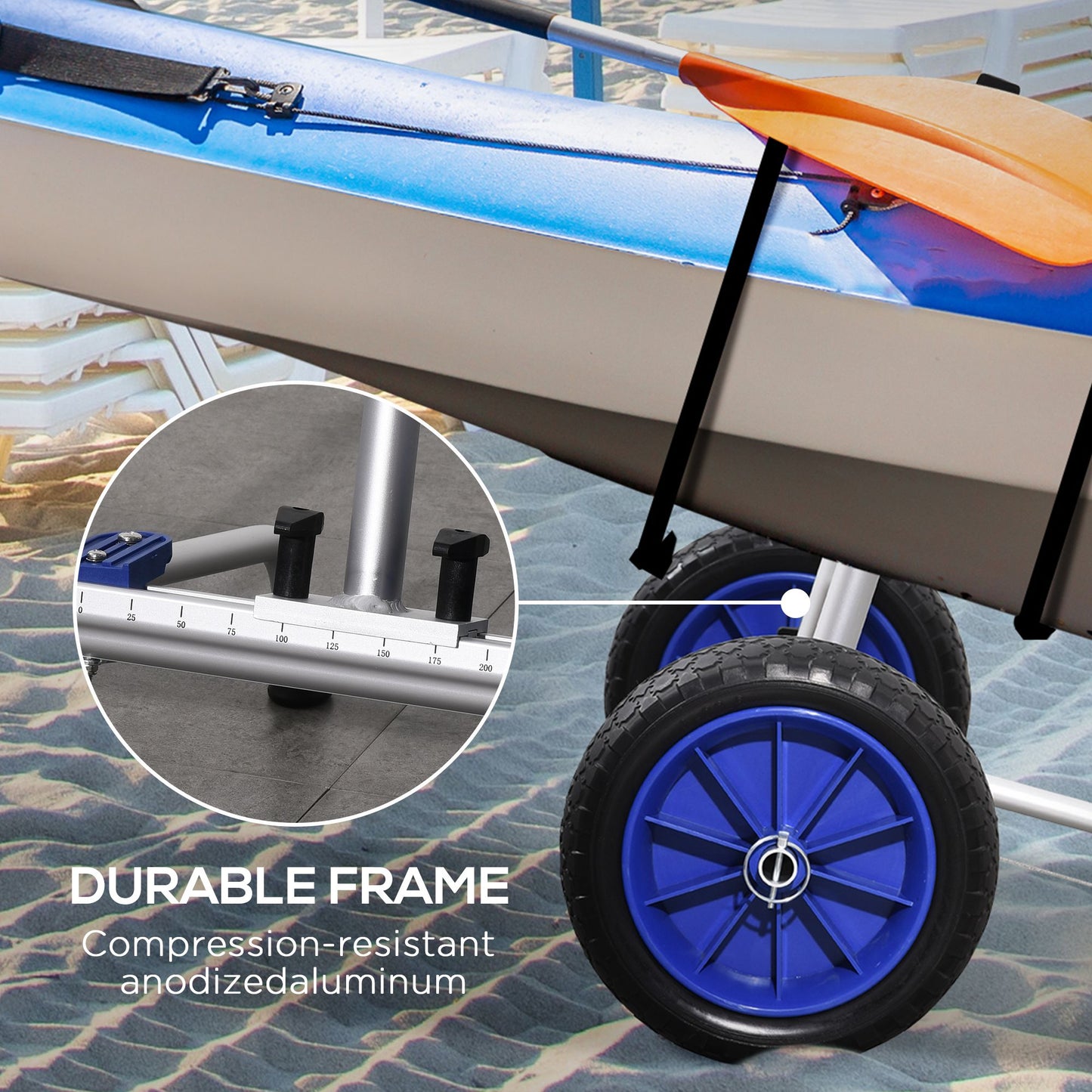 Aluminum Kayak Cart Adjustable Kayak Dolly with Wheels and Foldable Kickstand for Kayaks, Canoes, Paddleboards Kayak Carts   at Gallery Canada