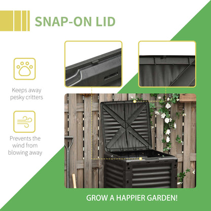 Garden Compost Bin Large Outdoor Compost Container 80 Gallon Fast Creation of Fertile Soil Aerating Compost Box, Easy Assembly, Black Outdoor Compost Bin   at Gallery Canada