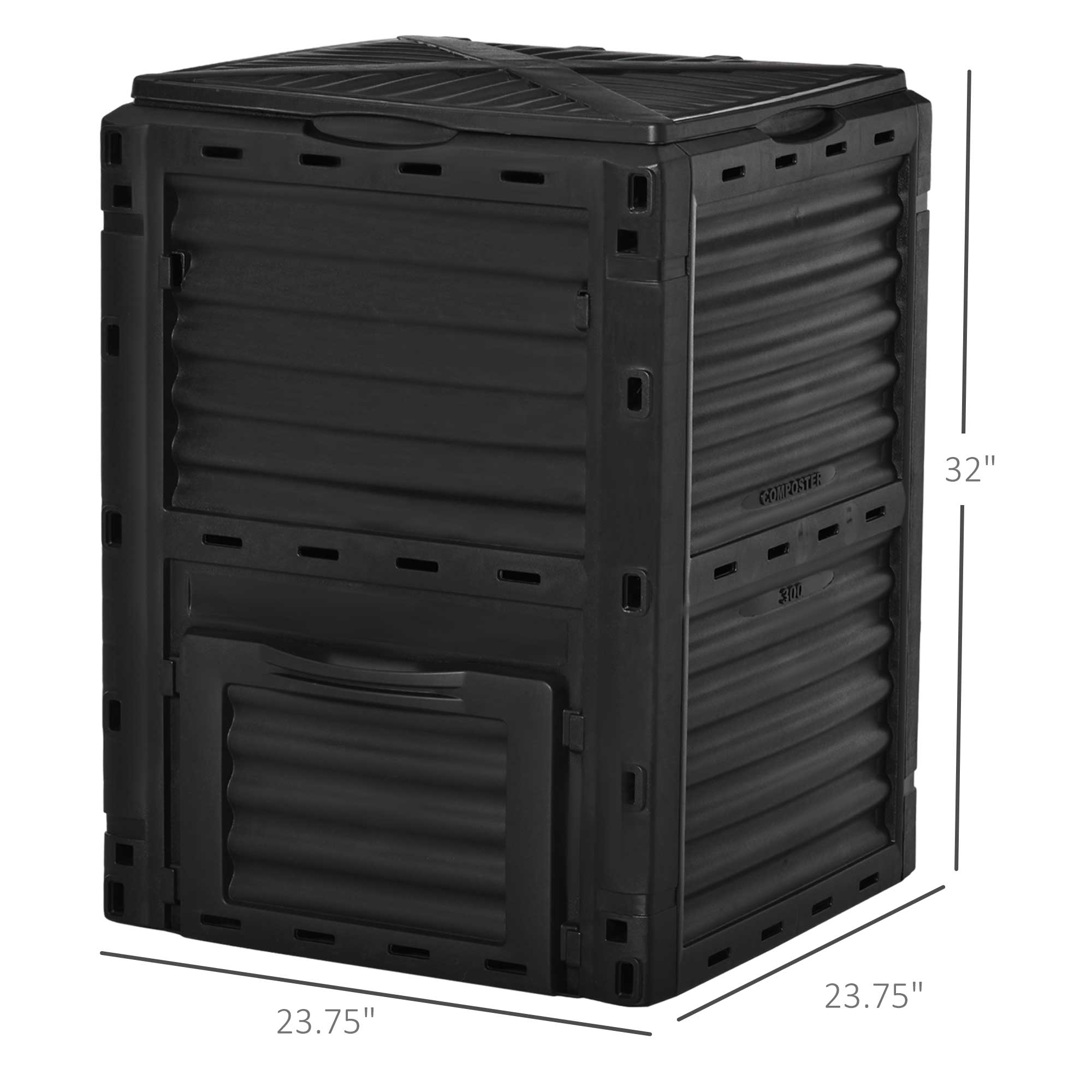 Garden Compost Bin Large Outdoor Compost Container 80 Gallon Fast Creation of Fertile Soil Aerating Compost Box, Easy Assembly, Black Outdoor Compost Bin   at Gallery Canada