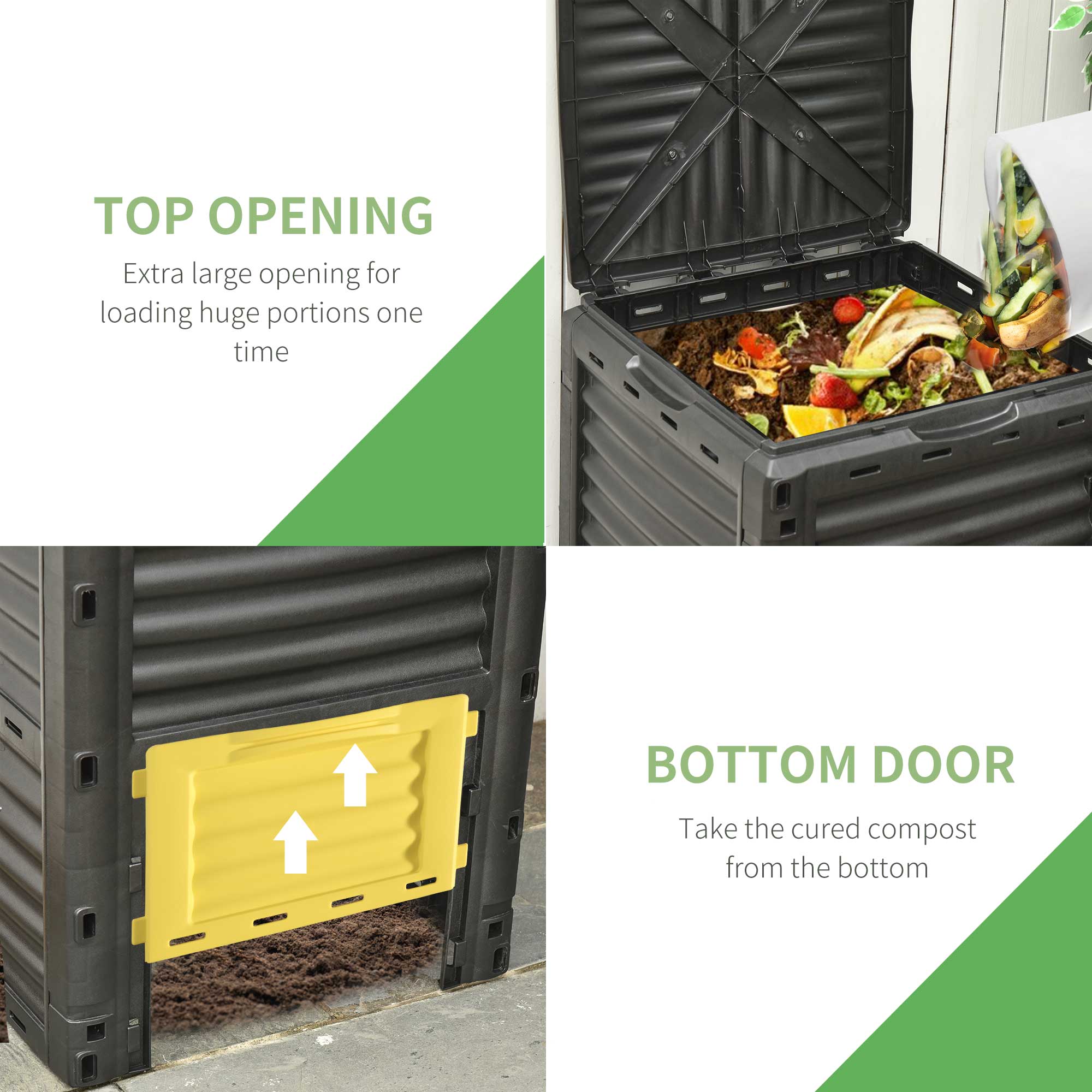 Garden Compost Bin Large Outdoor Compost Container 80 Gallon Fast Creation of Fertile Soil Aerating Compost Box, Yellow Outdoor Compost Bin   at Gallery Canada