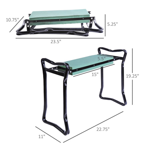 Garden Kneeler and Seat Stool, Folding Gardening Stool Kneeling Chair with Thicken Pad and Handles