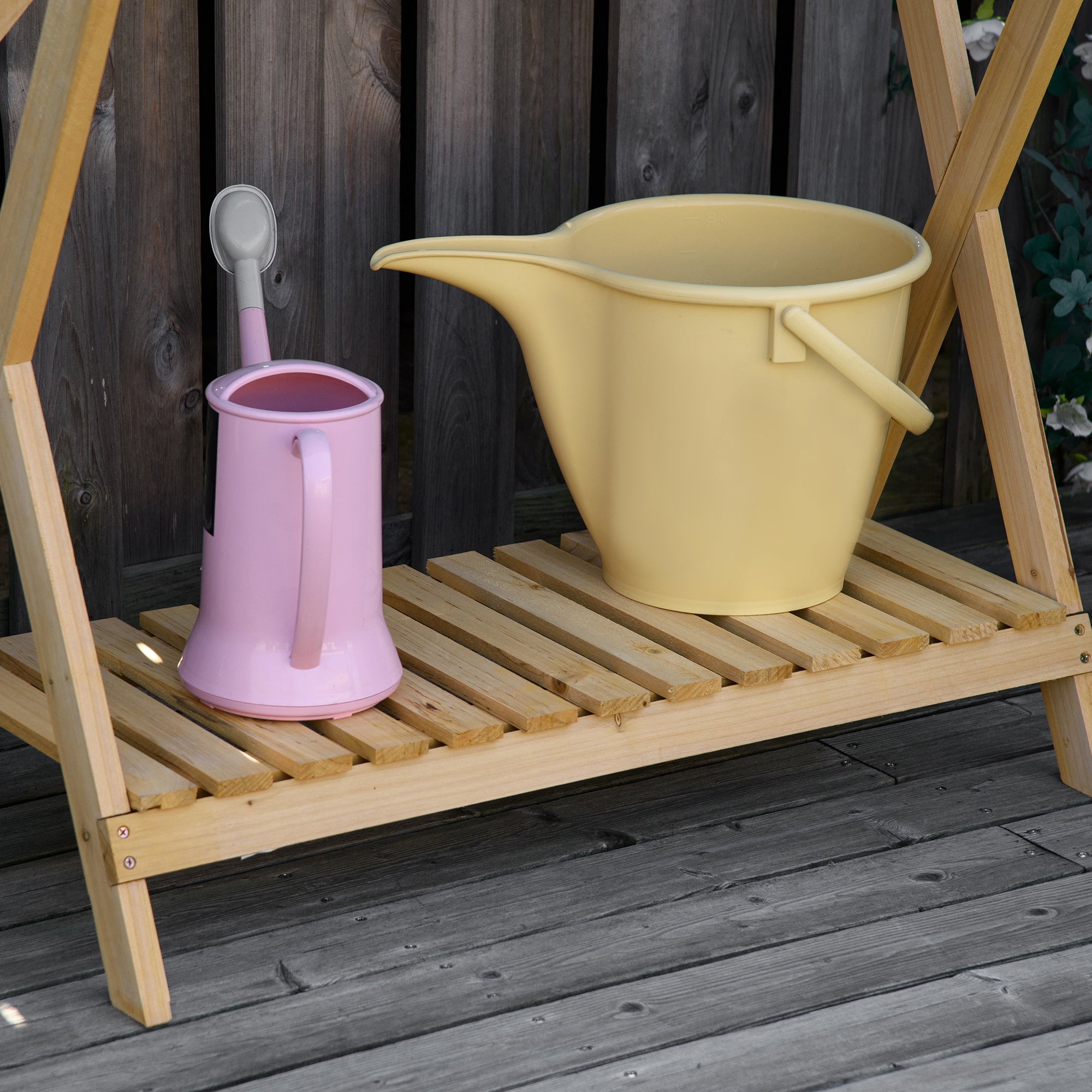 Garden Potting Bench Table, Wooden Work Station, Outdoor Planting Workbench w/ Galvanized Metal Tabletop and Storage Shelf Potting Benches & Tables   at Gallery Canada