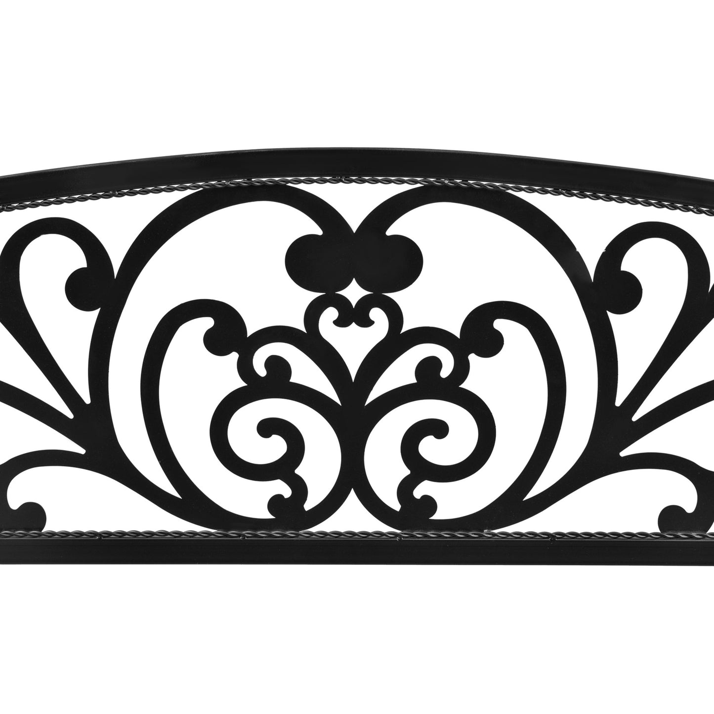 Steel Garden Bench for Outdoor, 2-person Patio Bench, Floral Rose Accent, Loveseat Furniture for Lawn, Deck, Yard, Porch and Entryway, Black Outdoor Benches   at Gallery Canada