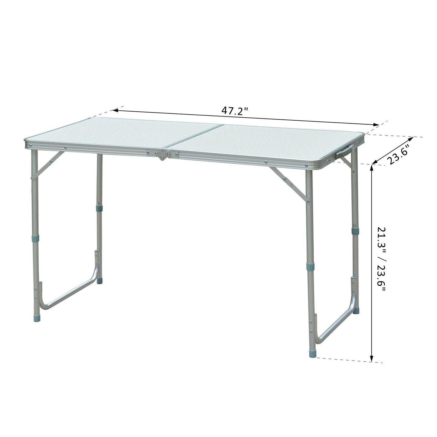 Adjustable Height 4ft Foldable Camping Table with Aluminum Frame and Handle, Silver Picnic Tables & Camping Chairs   at Gallery Canada