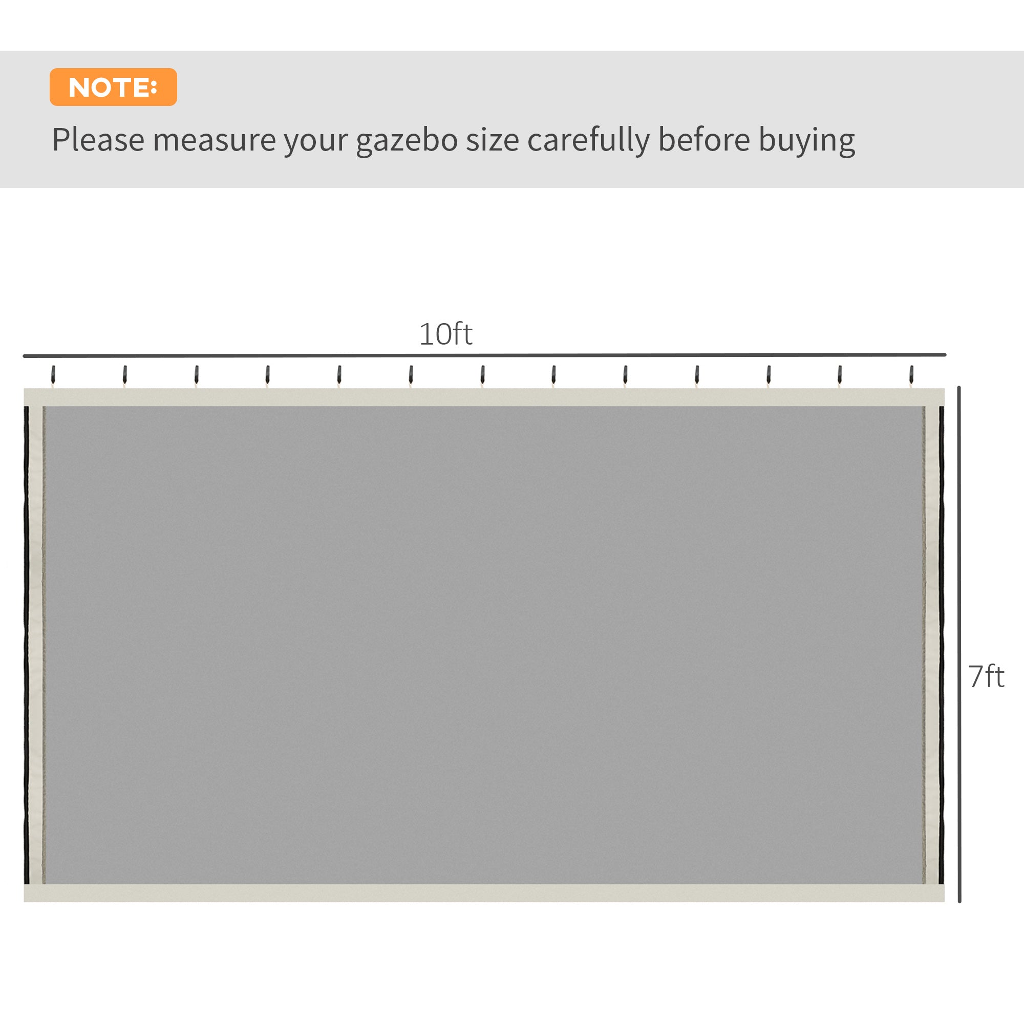 Replacement Mosquito Netting for Gazebo 10' x 10' Black Screen Walls for Canopy with Zippers for Parties and Outdoor Activities, Cream White Gazebo Sidewalls   at Gallery Canada