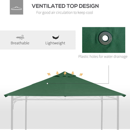 9.8' x 9.7' Square Gazebo Canopy Replacement UV Protected Top Cover Sun Shade Green Gazebo Canopy Replacement   at Gallery Canada