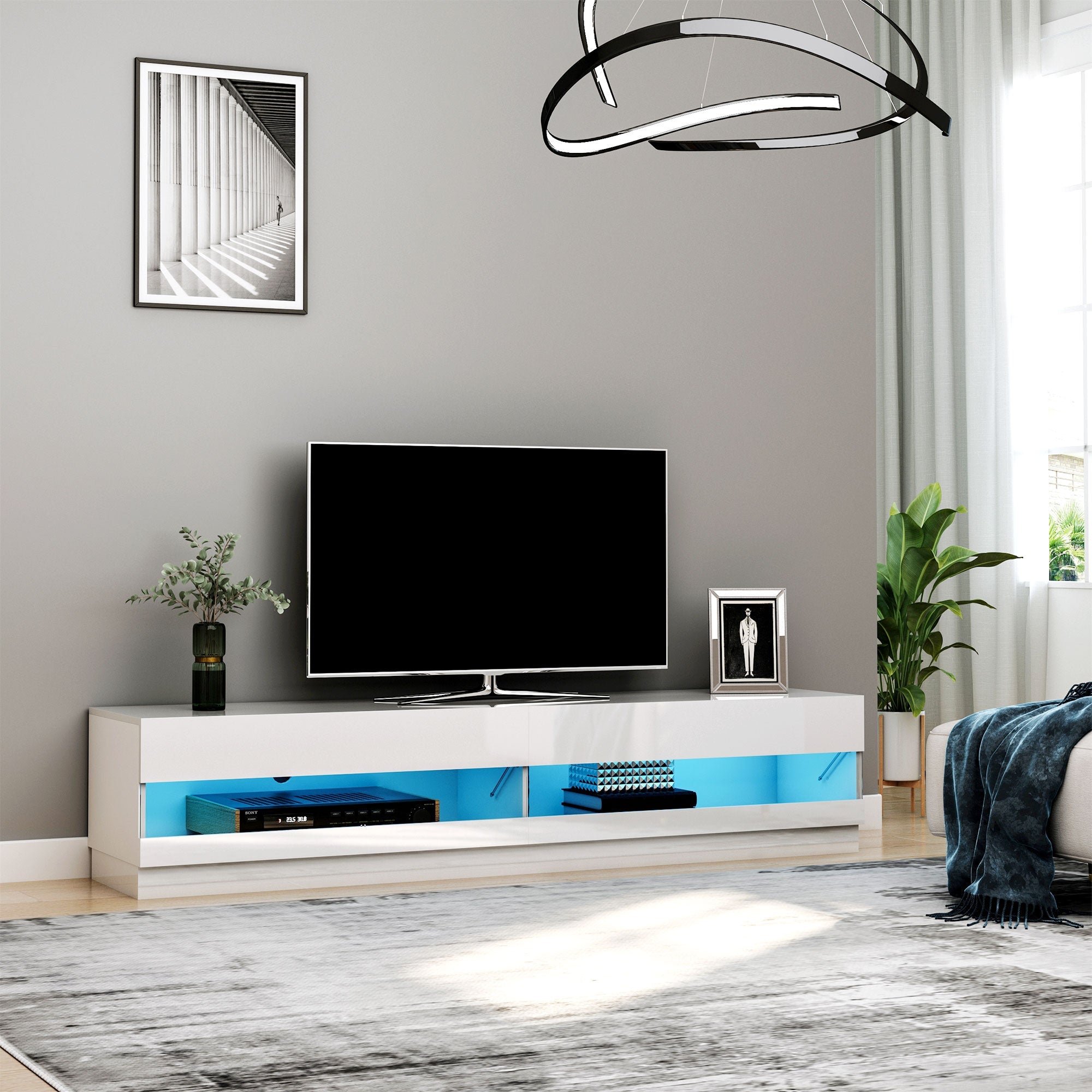 High Gloss TV Stand Cabinet for TVs up to 65