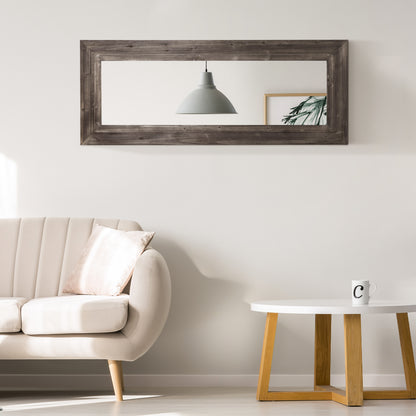 59" x 23.5" Farmhouse Full Length Mirror, Wall Mount and Leaner Floor Mirror, Vertical and Horizontal for Bedroom, Dark Brown Wall Mirrors   at Gallery Canada