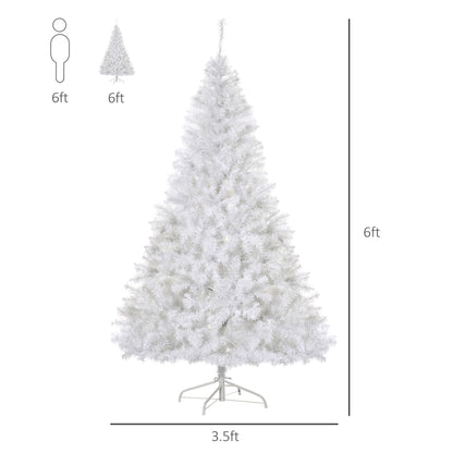 6FT Prelit Artificial Christmas Tree Warm White LED Light Holiday Home Xmas Decoration with Automatic Open, White Pre Lit Christmas Trees White  at Gallery Canada