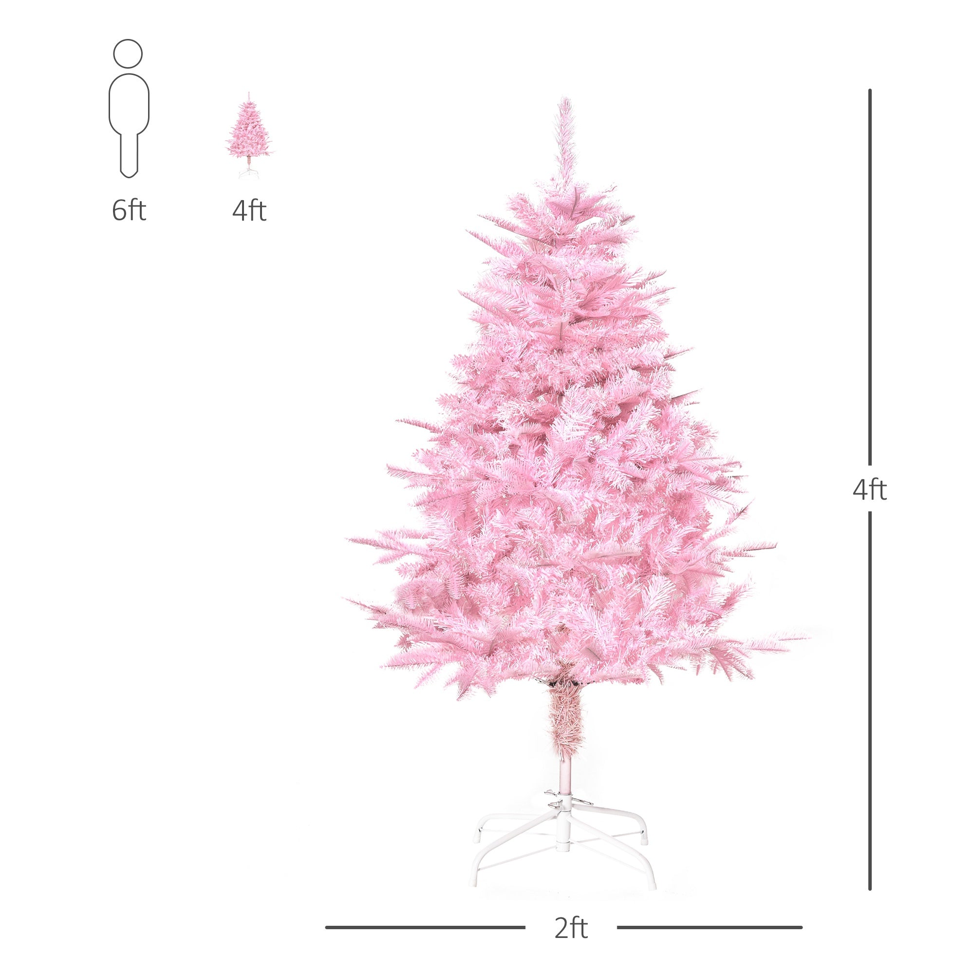 4FT Artificial Christmas Tree Holiday Xmas Tree Decoration with Automatic Open for Home Party, Pink Artificial Christmas Trees   at Gallery Canada