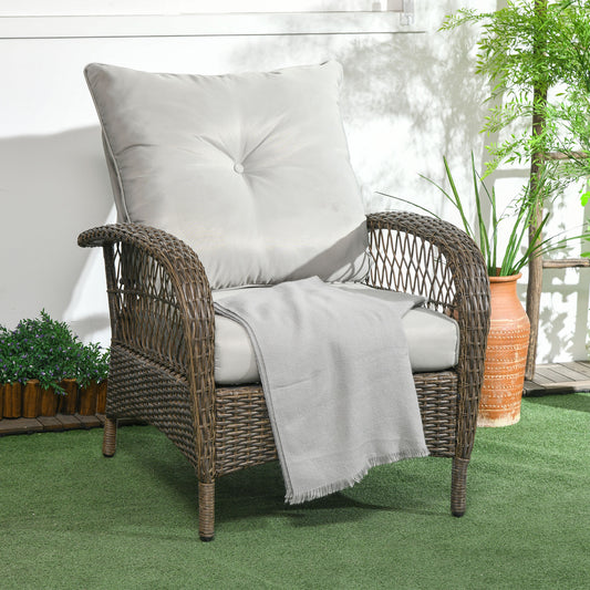 Patio Sofa w/ 4.7" Thick Cushions, 29.9" x 34.3" x 38.6", Grey Patio Furniture Sets Multi Colour  at Gallery Canada