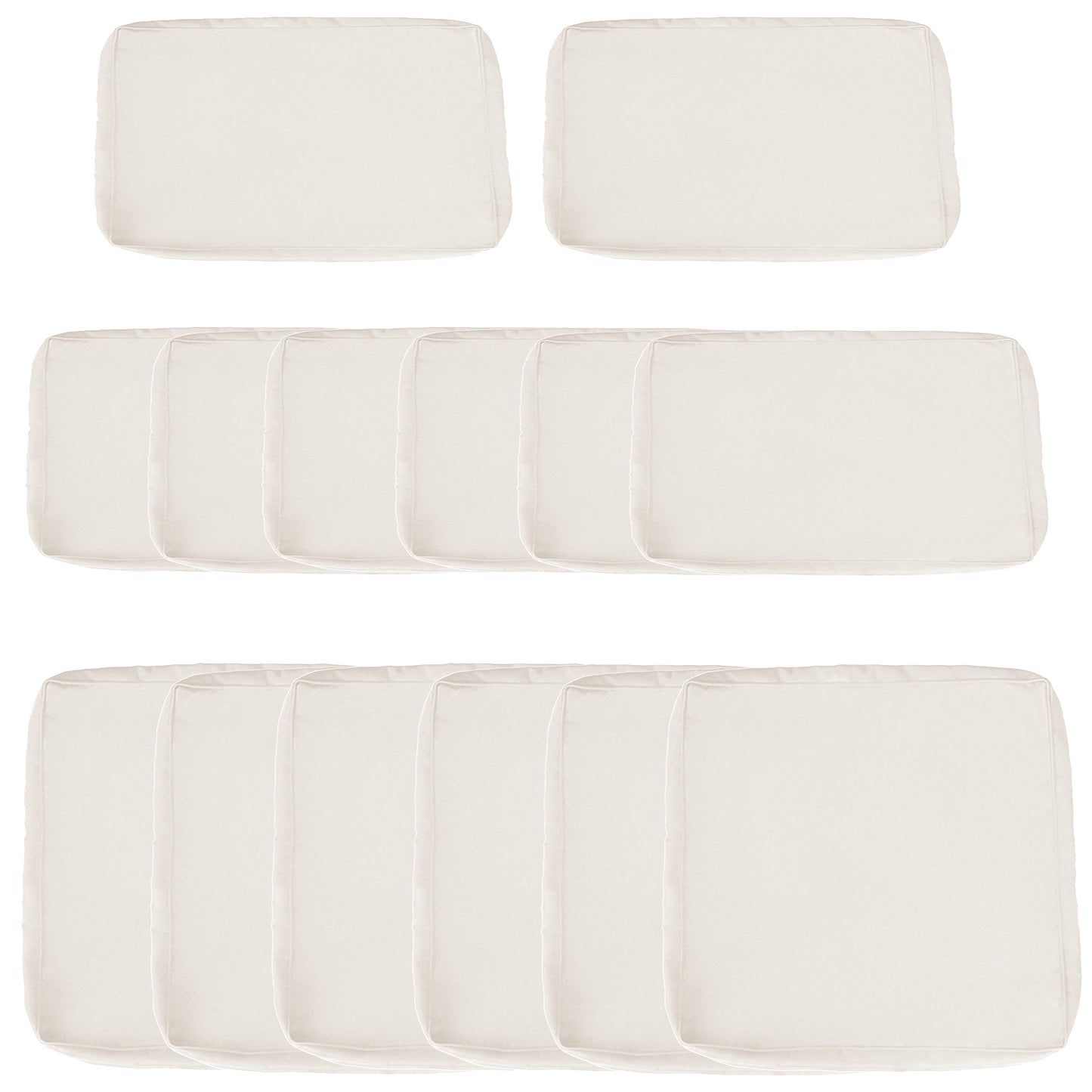 Outdoor 14pc Patio Rattan Sofa Set Cushion Polyester Cover Replacement Set - No Cushion Included, Cream White - Gallery Canada