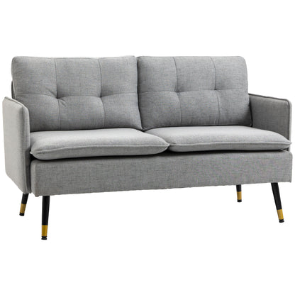 55" Loveseat Sofa for Bedroom, Modern Love Seats Furniture with Button Tufting, Upholstered Small Couch for Small Space, Grey 2-Seater Sofas Grey  at Gallery Canada