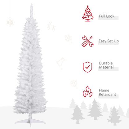 6 FT Christmas Tree Classic Tree Holiday Indoor Decoration, with Stable Plastic Base, White White Christmas Trees   at Gallery Canada